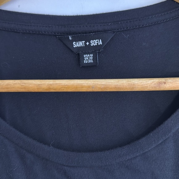 Saint + Sofia Greenwich Tiered Maxi Dress Black size 16 - Picture 9 of 10